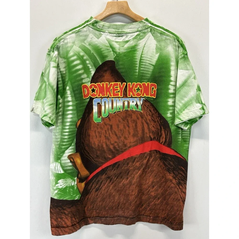 Vtg Donkey Kong Country 1994 Tshirt AOP 2 Sided Nintendo OSFM 24x29 Made USA